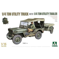 Takom 1/16 1/4 Ton Utility Truck With 1/4 Ton Utility Trailer