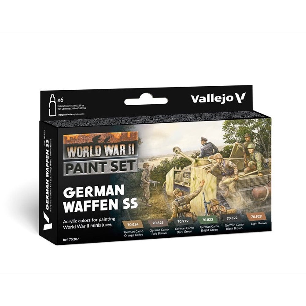 Vallejo 70207 Model Color WWII German Waffen SS Acrylic 6 Color Paint Set