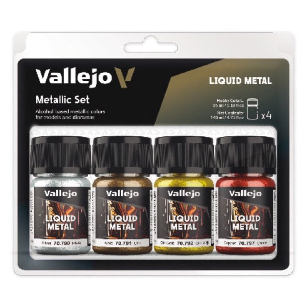 Vallejo 70199 Model Color Liquid Gold Set 4 Box Set