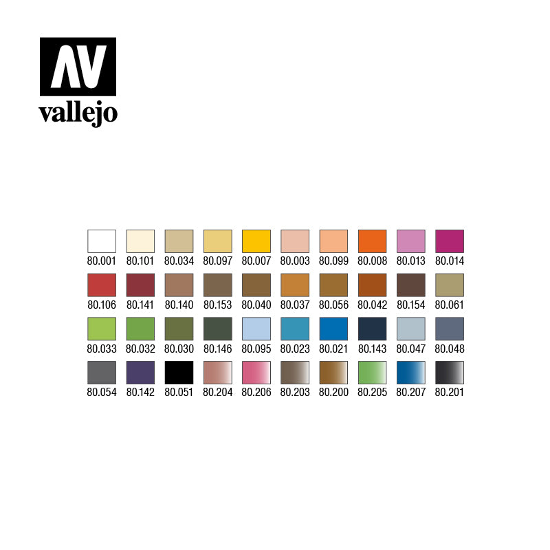 Vallejo 80260 Wizkids Basic Starter Case Acrylic Paint Set 40 Color Set