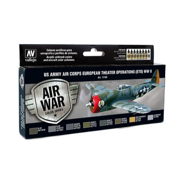 Vallejo 71182 Air US Army Air Corps European Theater of Operations Paint Set
