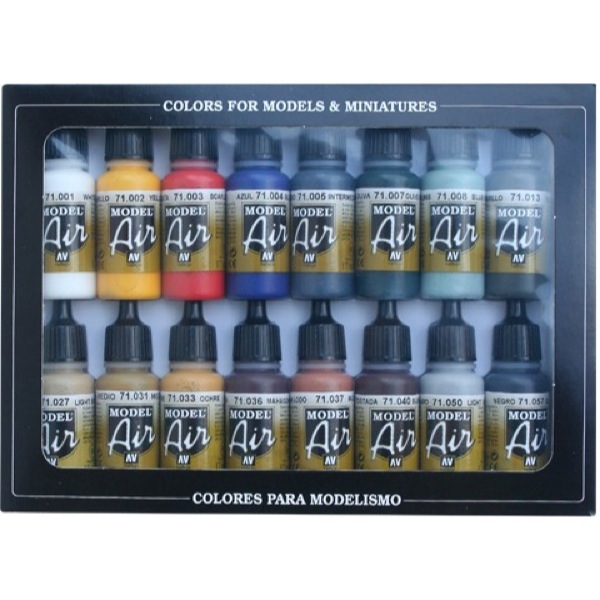 Vallejo 71178 Model Air Basic Colors 16 Color Set
