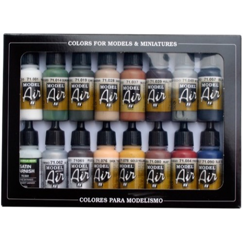 Vallejo 71191 Model Air Railway Colors 16 Color Set