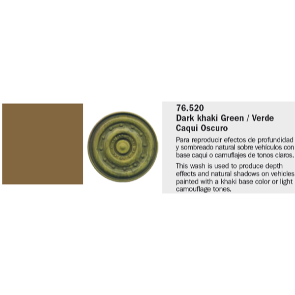 Vallejo 76520 Model Wash 520 Dark Khaki Green
