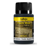 Vallejo 73812 Weathering Effects Black Thick Mud 40ml