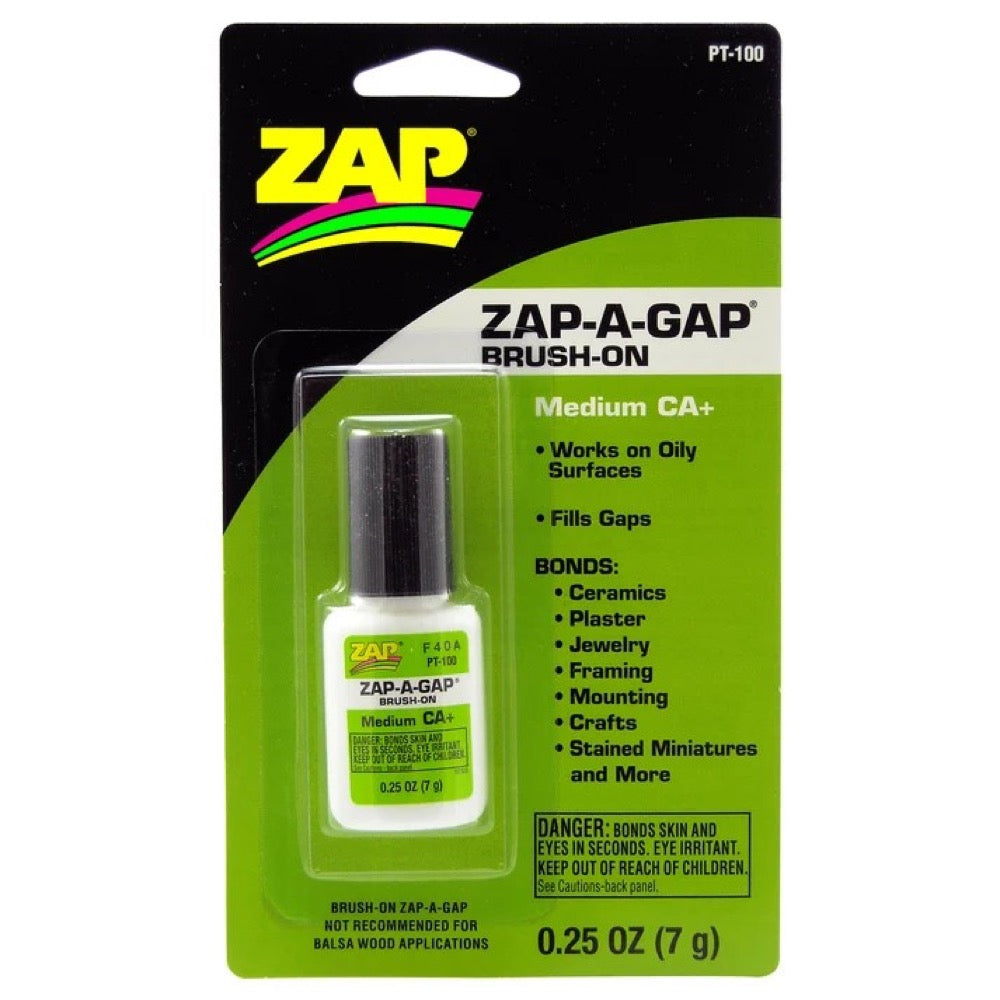Zap-A-Gap CA+ Brush-On Medium Cyanoacrylate Green 1/4oz/7g