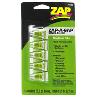 Zap-A-Gap CA+ Single Use Medium Cyanoacrylate Green 5 x 1/2g